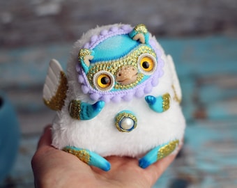 owl art doll collection ooak bird plush toy griffin art doll magic creature figurine griffin sculpture