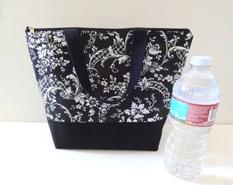 Insulated Lunch Bag, Lunch Tote, Lunch Box, Zipper Tote, Patchwork Bag - 21 Selections, Black, White, Check, Chevron, Dot, Damask, Plaid