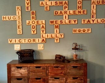 Scrabble Wall Tiles, Scrabble Letters, Scrabble Tiles, Scrabble Wall Art, Family Scrabble Tiles