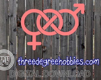 Bisexual Symbol Digital Download SVG DXF EPS Silhouette Studio Cricut Design Space