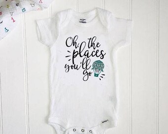 Dr Seuss ONESIE® //New baby ONESIE® // Unisex Onesie® // First Birthday Onesie® // Oh the places you'll go Onesie® // New baby gift