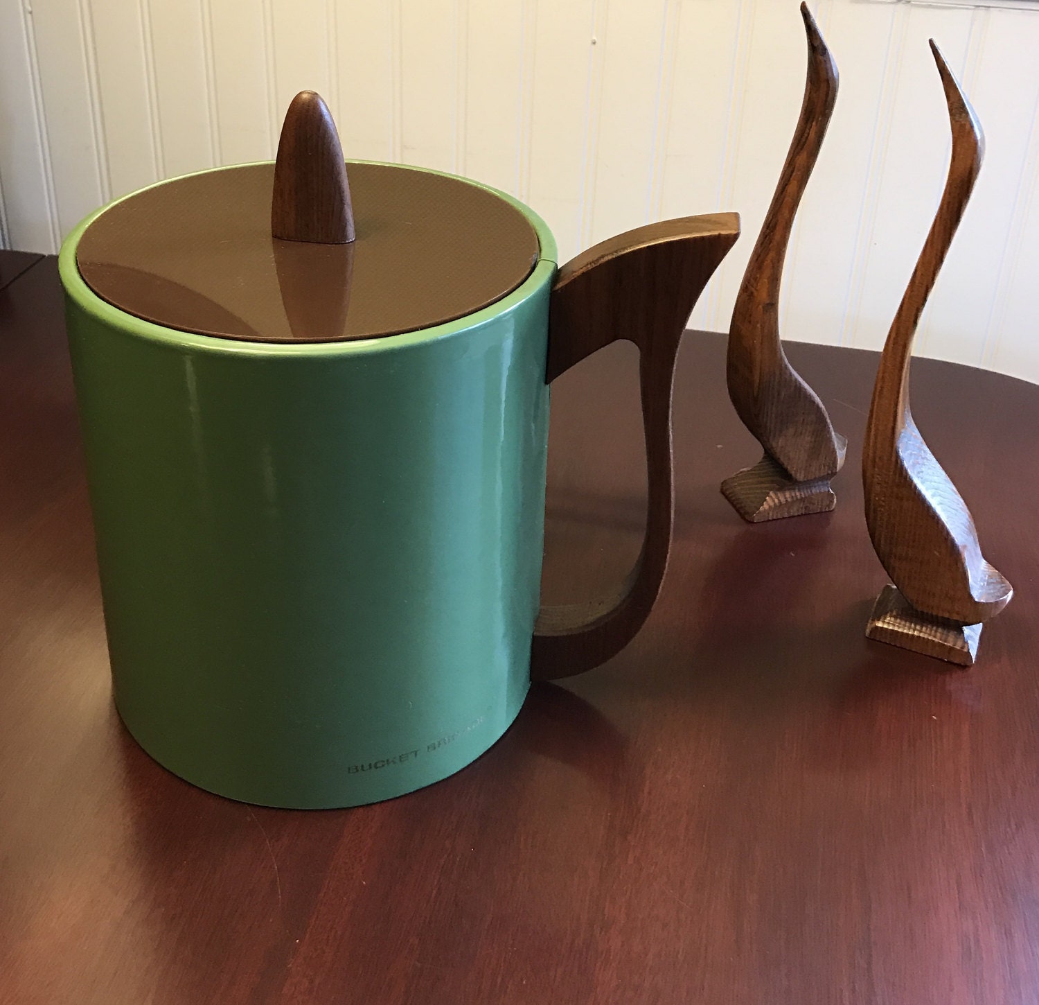 Danish Modern Ice Bucket Morgan Designs Bucket Brigade Drinkware - Danish Modern Ice Bucket Morgan Designs Bucket Brigade Drinkware Midcenturymodern Barware Lucite Lid Wood Handle danish modern ice bucket morgan designs bucket brigade drinkware - danish modern ice bucket morgan designs bucket brigade drinkware midcenturymodern barware lucite lid wood handle