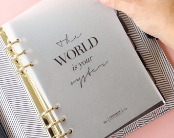 Minimal Planner Dashboard Transparent | Planner Accessories | A5 Planner Inserts | 7 Black and White Motivational Quotes | Filofax, Kikki K