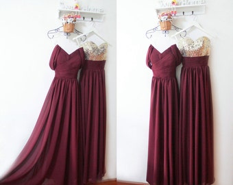 Burgundy And Gold Wedding Dress 5