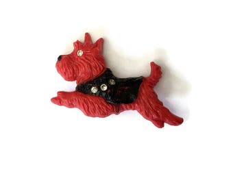 Broche Vintage Scottish Terrier En Celluloid – Chien Ancien, Bon état D'usage