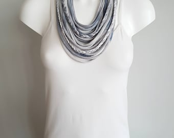 t shirt necklace, fabric necklace, cotton fabric necklace, t shirt scarf, infinity necklace