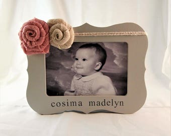 New baby girl gift, personalized newborn gift, baby girl frames