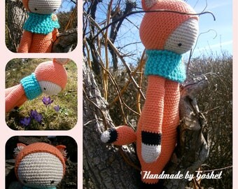 Crochet toy, amigurumi, lalylala fox Fibi, crochet fox, crochet doll