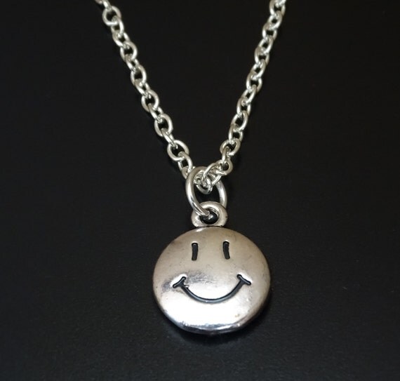 Smiley Face Necklace Smiley Face Charm Smiley Face Pendant
