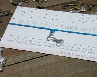 Dog Bone Bracelet, Bone Bracelet, Dog Bone Jewelry, Bone Jewelry, Dog Mom Jewelry, Dog Bone Wish Bracelet, Dog Bone Friendship Bracelet
