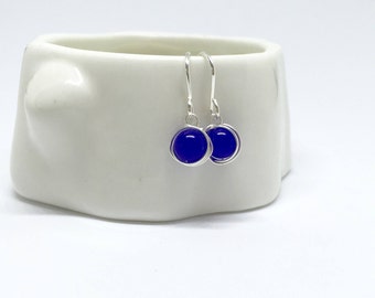 Sapphire earrings, 925 sterling silver sapphire earrings, natural sapphire earrings, real sapphire earrings, 925 silver and sapphire