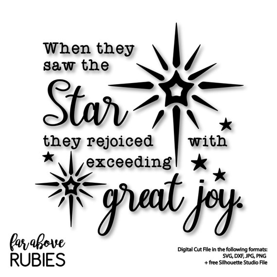 Christmas Bible Verse Matthew 210 Star Exceeding Great Joy