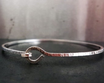 Knotted Bangle Bracelet, Silver Stacking Bangle, Silver Bracelets, Bangle Bracelet, Textured Bracelet, Handmade Bracelets,