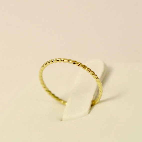 14k yellow gold twisted ring 14k rope ring 14k twisted ring
