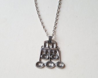 Vintage pewter necklace, Tinn-Per, Norway, 1970s (F559)