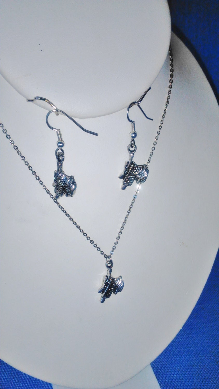 SADDLE EARRING Saddle Jewelry Saddle Necklace Saddles by DiDiGifts