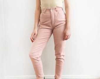 Vintage Blush Pink High Waist Jeans