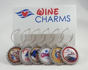 Wine Charms - Fish Extender Gift - FE Gift - Mouse Wine Charms - Set of 6 Charms - Cruise Line Gift - Women's FE Gift - Womens Fish Extender