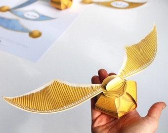 Golden snitch gift box - printable Harry potter party décor + favors, Harry Potter party favor box, paper golden snitch treat bag, PDF FILES