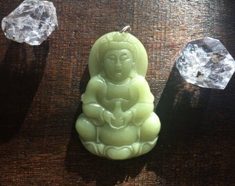 Hand Carved Ye Ming Zhu Pendant, Buddha Pendant, Glows in the Dark, Jewelry Pendant