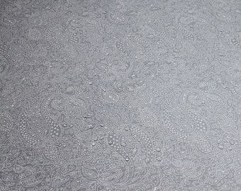 Fabric cotton polyester acryl grey paisley cagoule coated table cloth