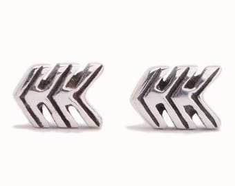 Three Arrows Stud Earrings Sterling Silver Earrings Bohemian Jewelry - CST005SSO M11