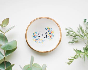 Personalized Botanic Jewelry Dish // Ring Dish // Catch all // Personalized Gift // Personalized // Valentines Gift // Bridesmaids //