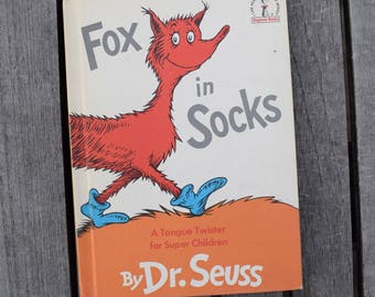 Vintage 1965 Fox in Socks by Dr. Seuss Beginner Books First Edition Book Club Hardcover Children's Book