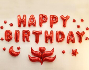 red mylar letter balloons