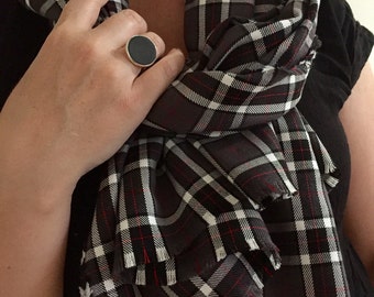 Plaid scarf. Blanket scarf. Gift for her. Long scarf. Thank you gift. Fringe scarf. Tartan scarf. Gift for him. Fashion gift. Accessory