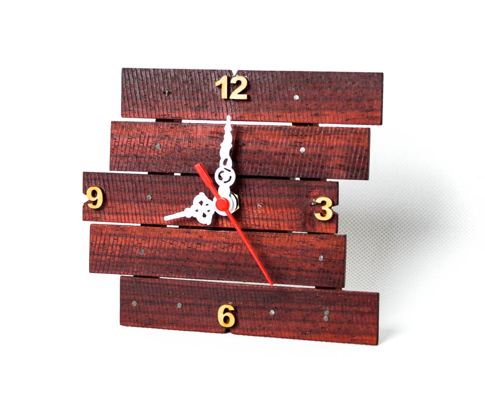 Handmade EXOTIC desk clock Padouk wood Clock made of by BugValley