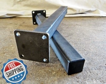 Set of 4 - Square Tubing Coffee Steel Table Legs, industrial modern metal table legs FREE SHIPPING