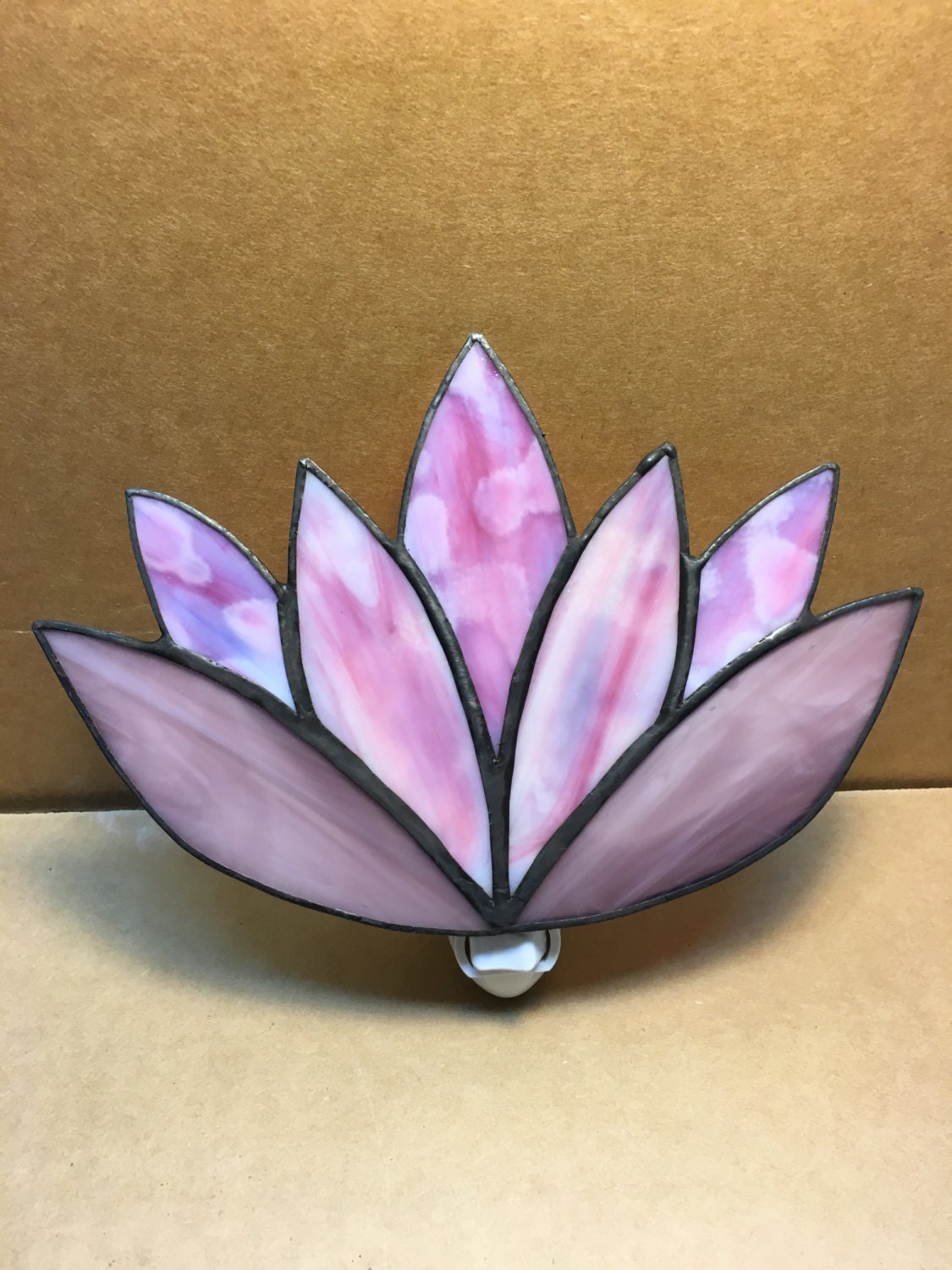Lotus Flower Stained Glass Night Light