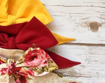 Gorgeous Wrap Trio (3 Gorgeous Wraps)- Mustard, Crimson & Olive Floral Gorgeous Wraps; headwraps; fabric head wraps; headbands