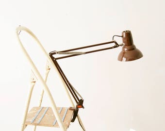 Architect lamp, light, articulated lamp, brown swing arm lamp, mid century desk lamp