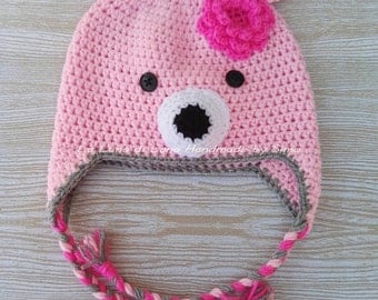 Cappellino e scarpette Orsetto per neonati, fatte a mano, all'unci