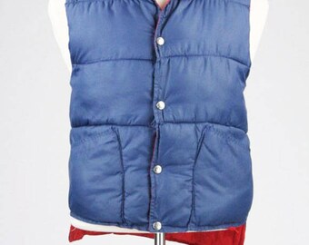 ON SALE Vintage 80s Reversible Puffy Ski Vest Emo Mens M