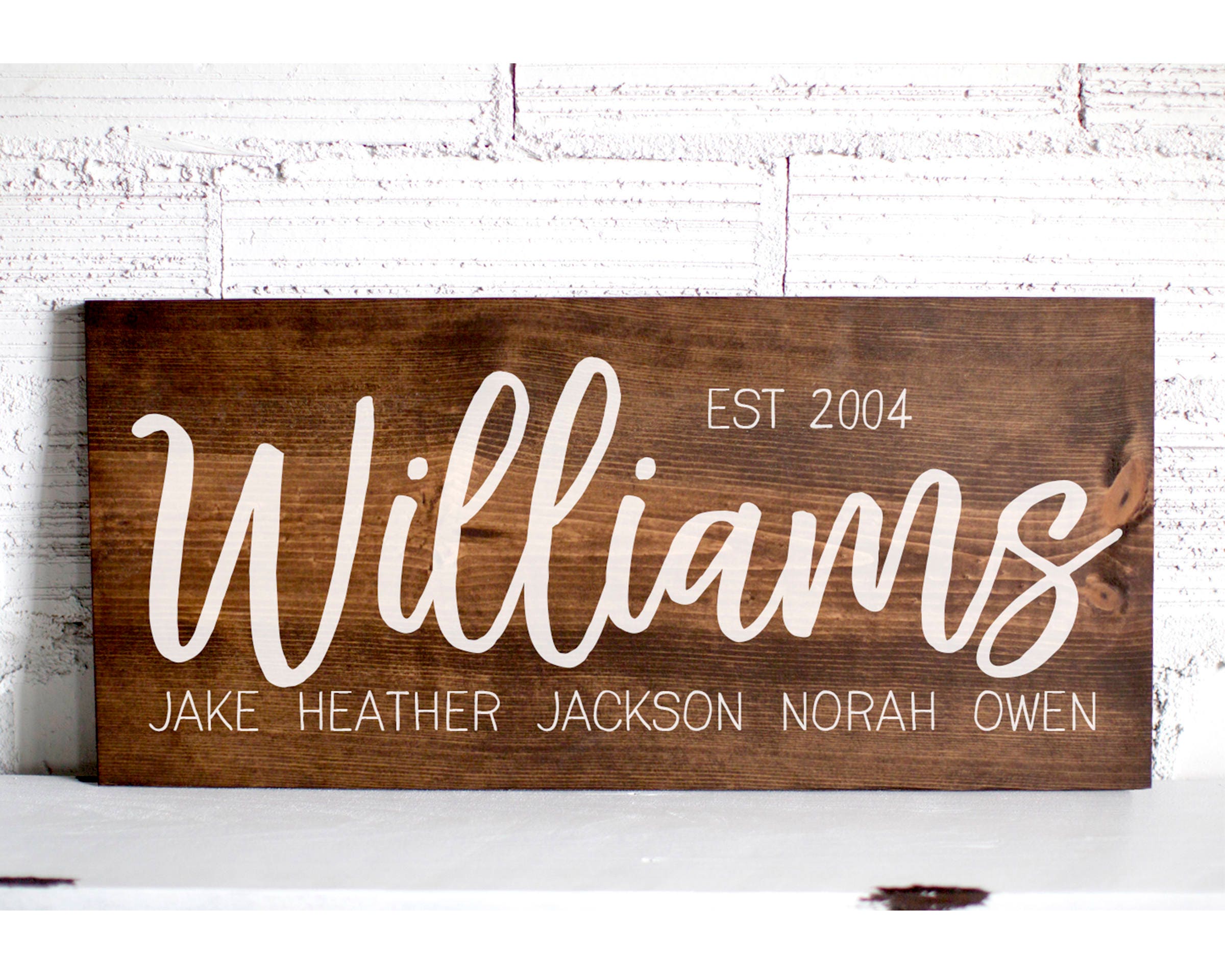 Last Name Sign Family Name Wood Sign Anniversary Gift