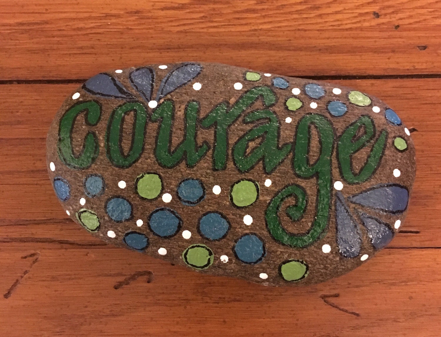 COURAGE handpainted Courage stone Courage rock handpainted