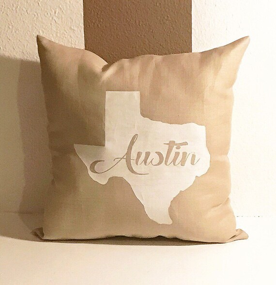 18x18 Austin Texas Pillow Cover Texas Pillow