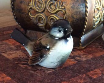 Goebel sparrow porcelain figurine, Goebel W Germany, porcelain bird figurine, bird figurine