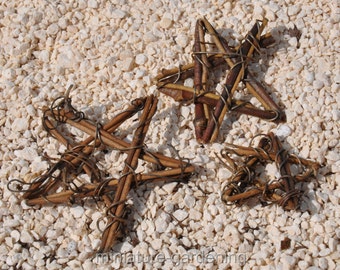 Grapevine Stars, 3 Piece Set for Miniature Garden, Fairy Garden