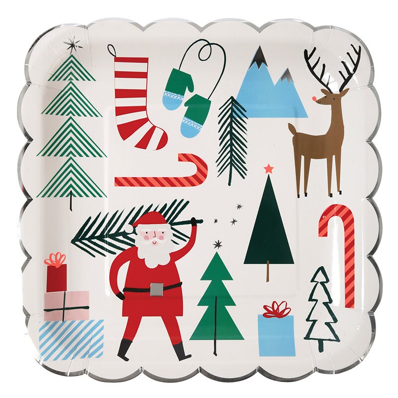 16 christmas plates paper plates christmas party plates santa plates 16 - Decorative Christmas Plates 16 christmas plates paper plates christmas party plates santa plates 16 - Decorative Christmas Plates