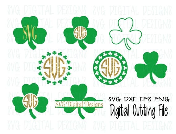 Download Shamrock Svg BUNDLE Monogram File set St Patricks Day Clipart