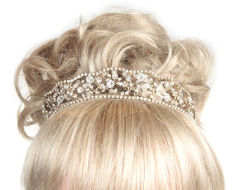Wedding Tiara, Bridal Tiara, Brides Tiara, Wedding Headdress, Gold Tiara