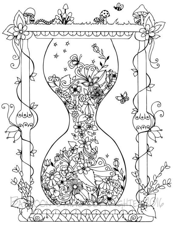 hourglass-instant-download-adult-coloring-pages-digital