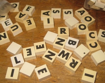 Vintage Plastic Letter Game Tiles for Altered Art, Crafting, Spelling