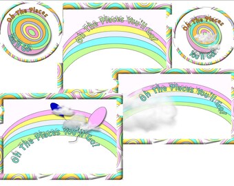 Graduation Gift Set Templates, Oh The Places You'll Go, Party, Retirement