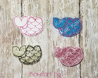 Glitter Mermaid Tail Felties- (set of 4) UN-CUT