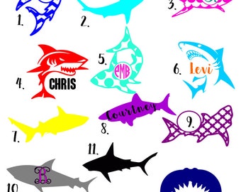 Shark vinyl decals (1 sticker total)